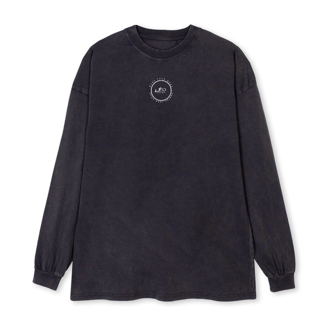 LMLONGSHIRTTWO Vintage Black Oversized LS Tee.