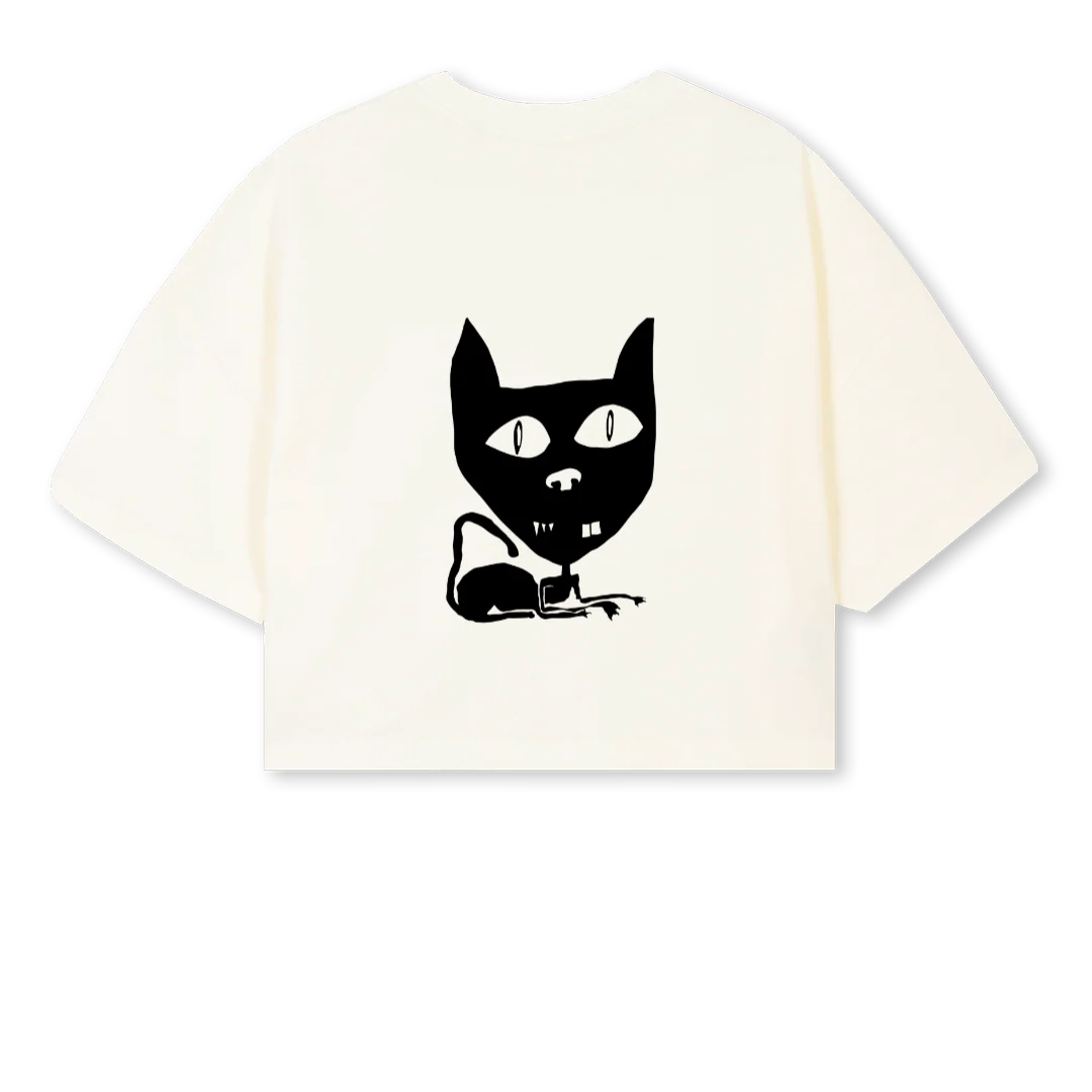 LOC Cream Cropped Oversized Tee. - Image 2