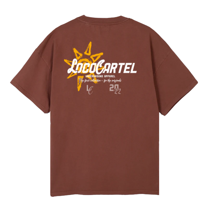 LOCO CARTEL SUNSHINE Vintage Brown Oversized Tee. - Image 2