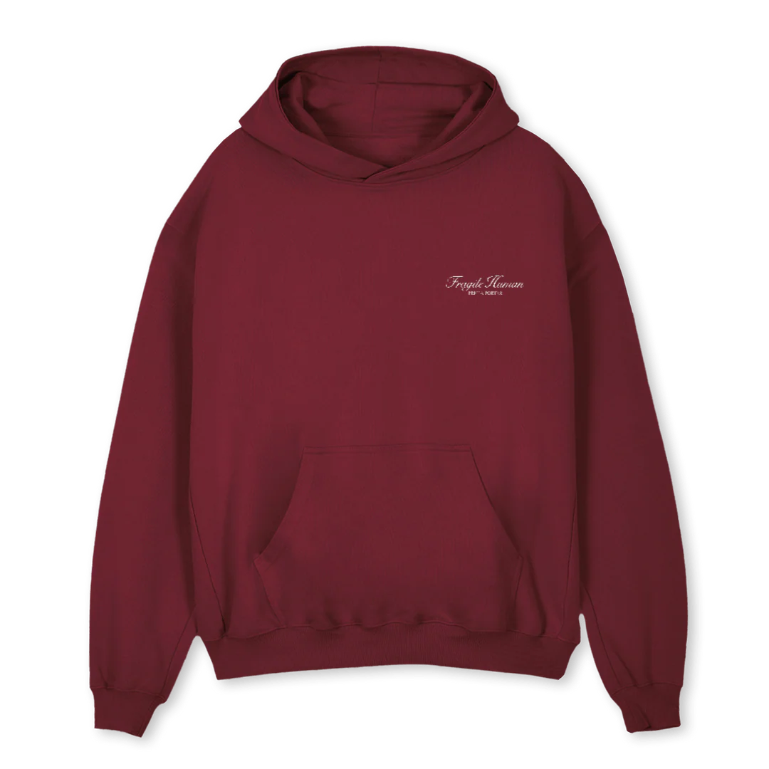 LOG HD Burgundy Oversized Hoodie.