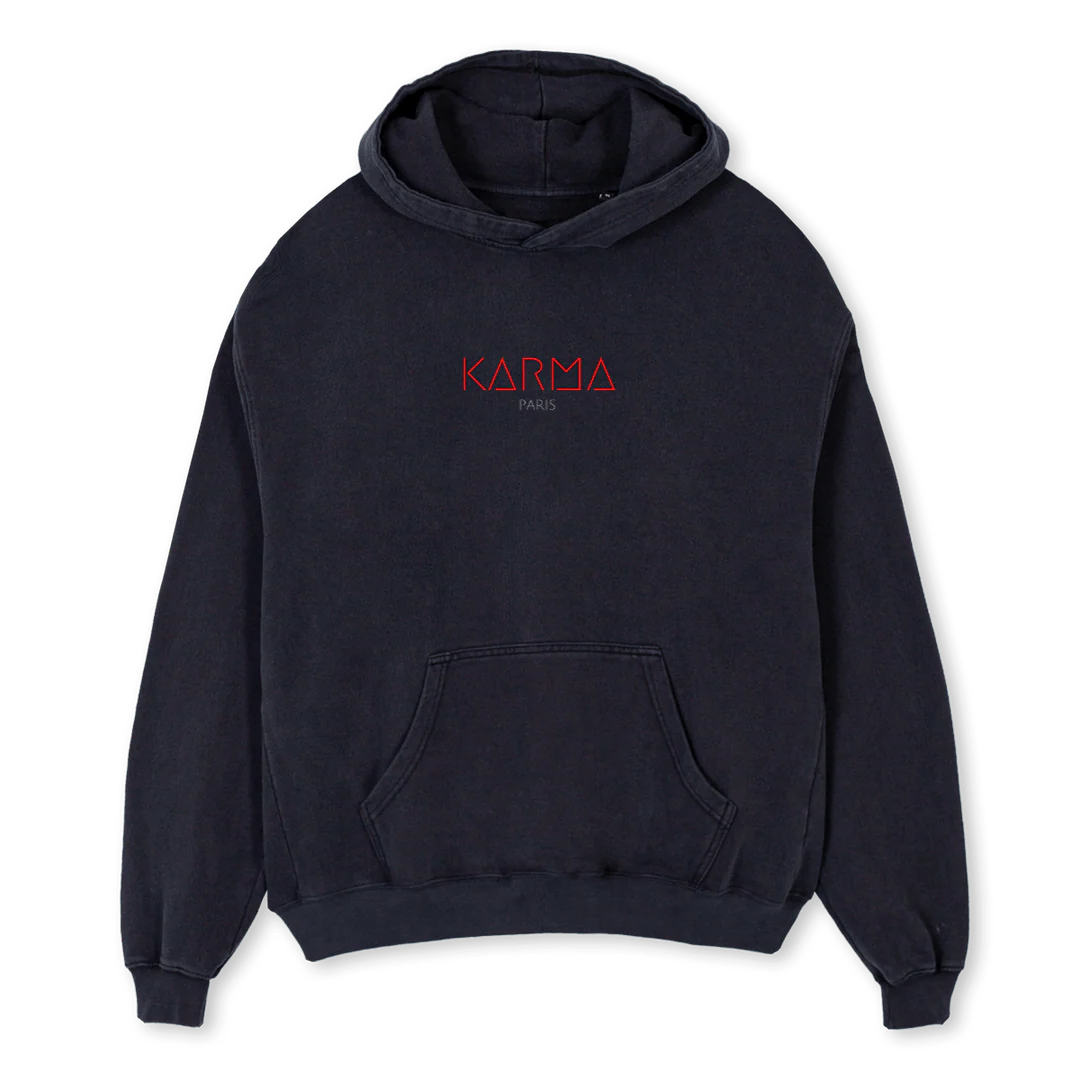 LOGOHOODIE Vintage Black Oversized Hoodie.