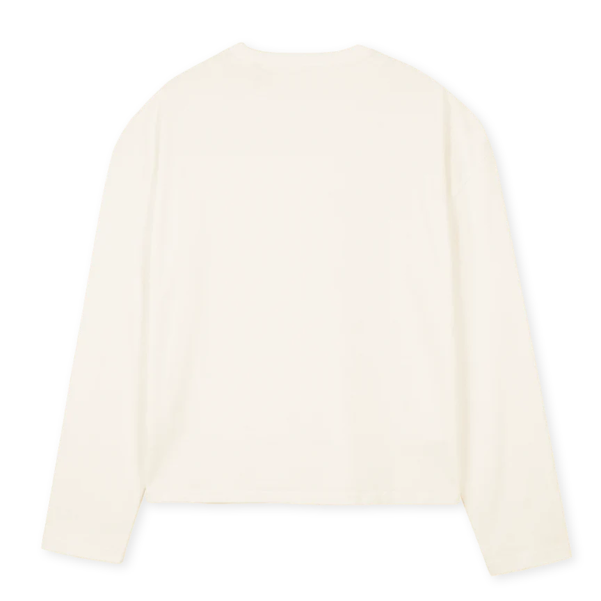 LONGZEBRA Vintage White Oversized Boxy LS Tee. - Image 2