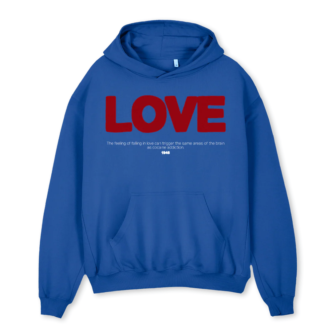 LOVE Cobalt Blue Oversized Hoodie.