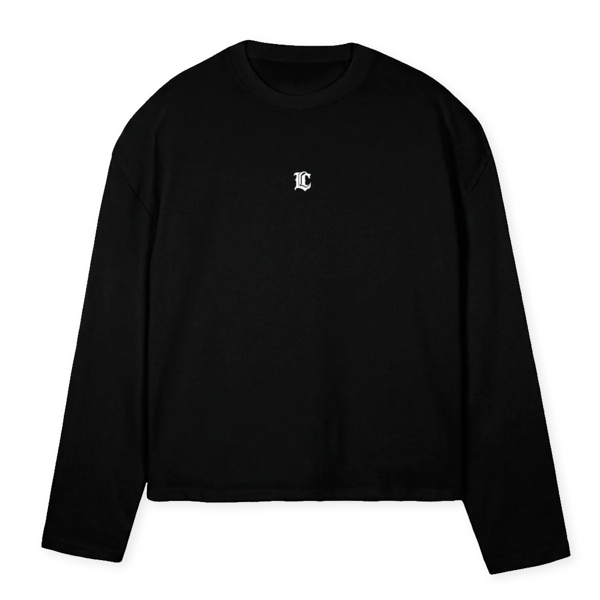 LSLUME Black Oversized Boxy LS Tee.