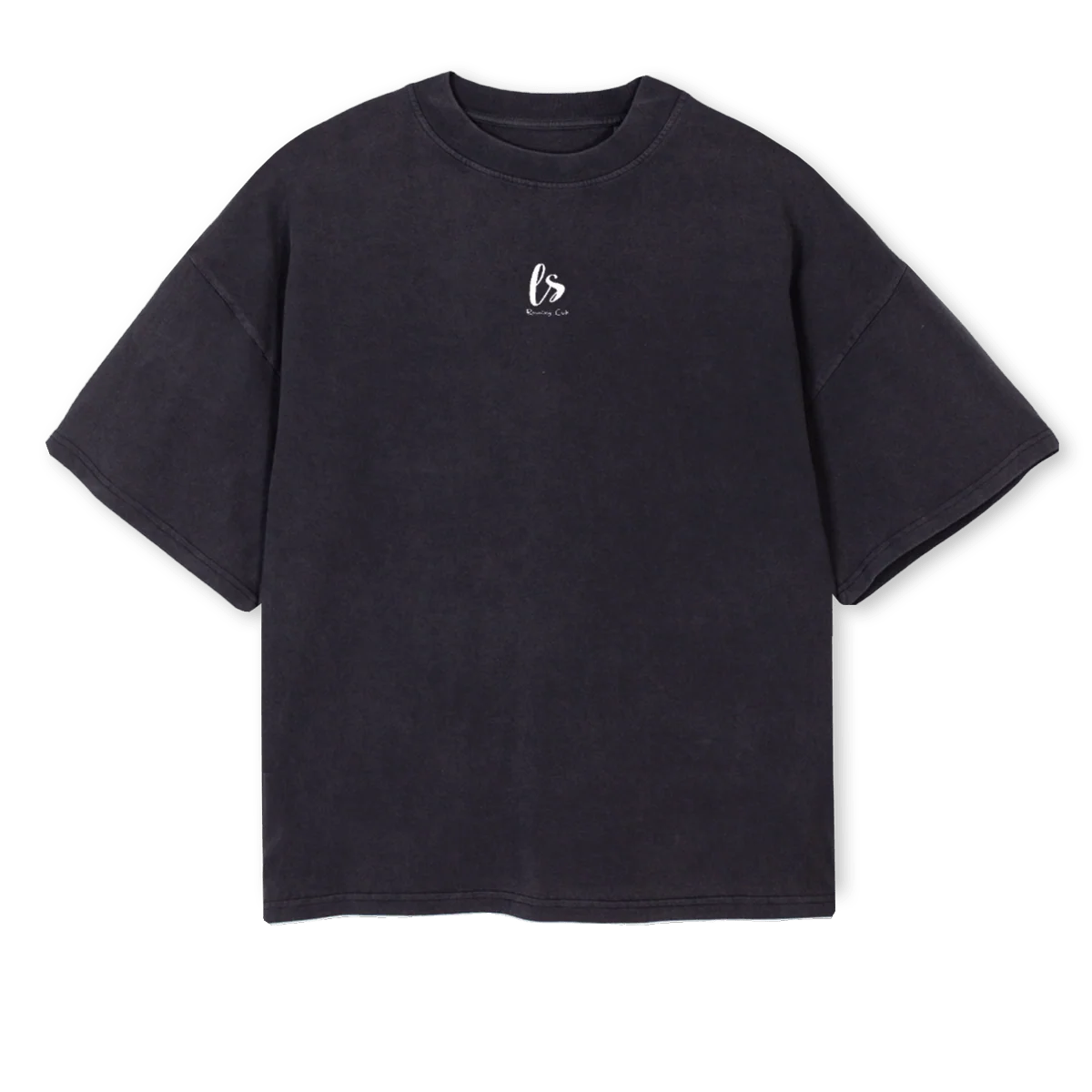 LSRUNCLUBBLKBOXY Vintage Black Oversized Boxy Tee.