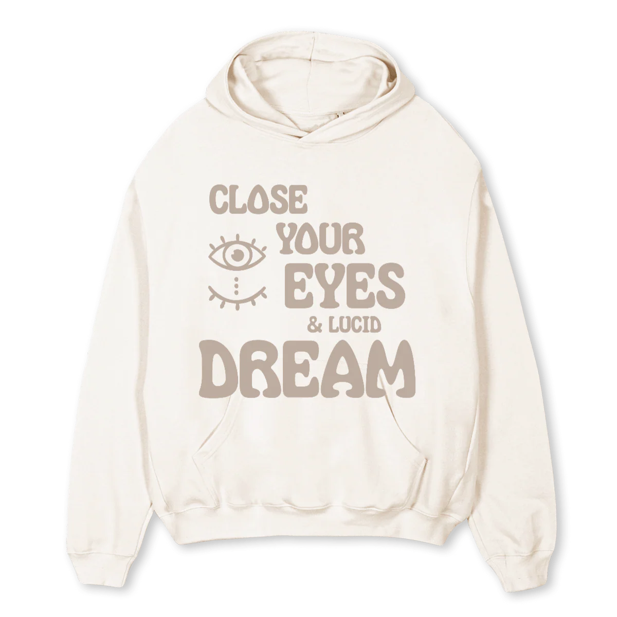 LUCID DREAM Vintage White Oversized Hoodie.