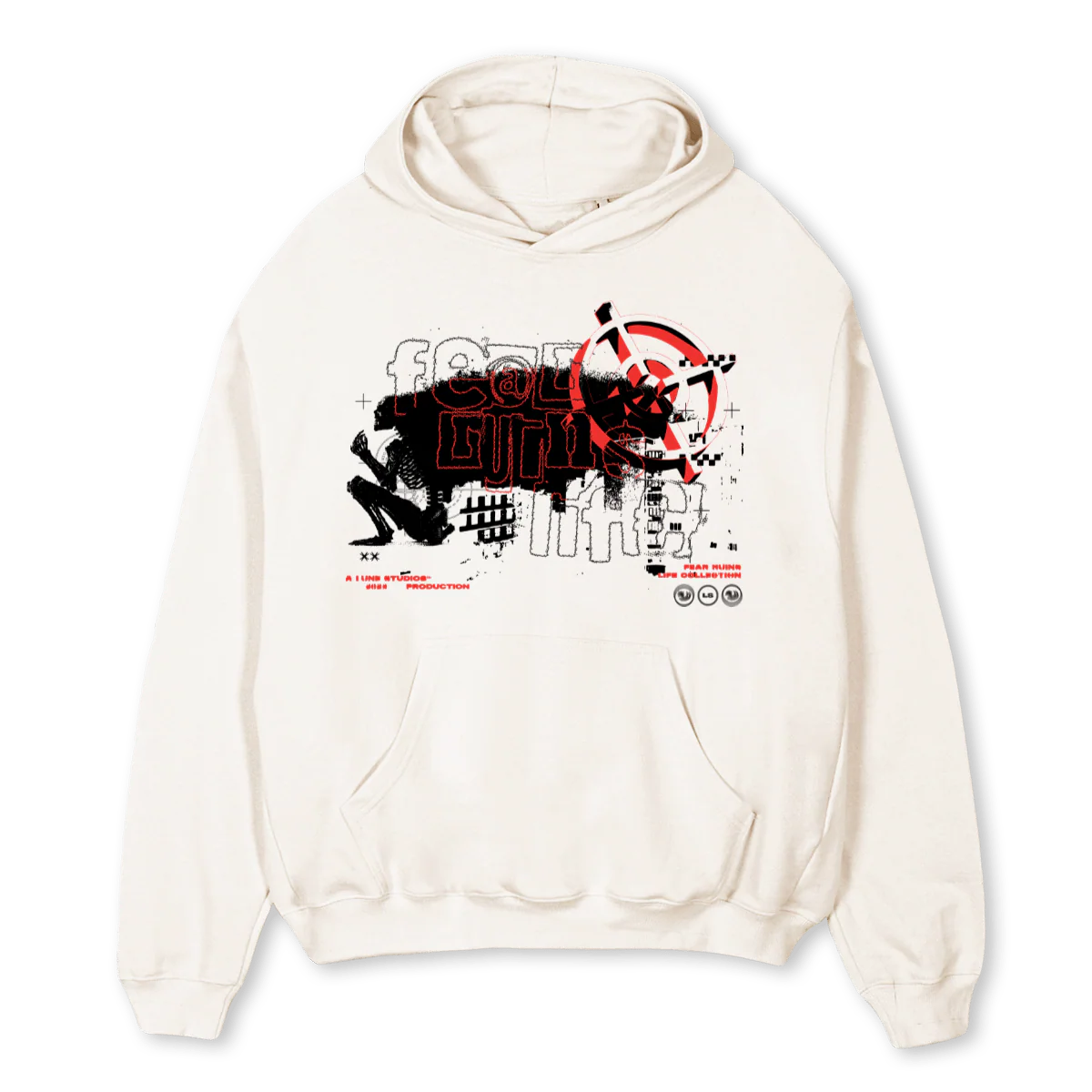 LUNEFRLVINTAGEWHOOD Vintage White Oversized Hoodie.