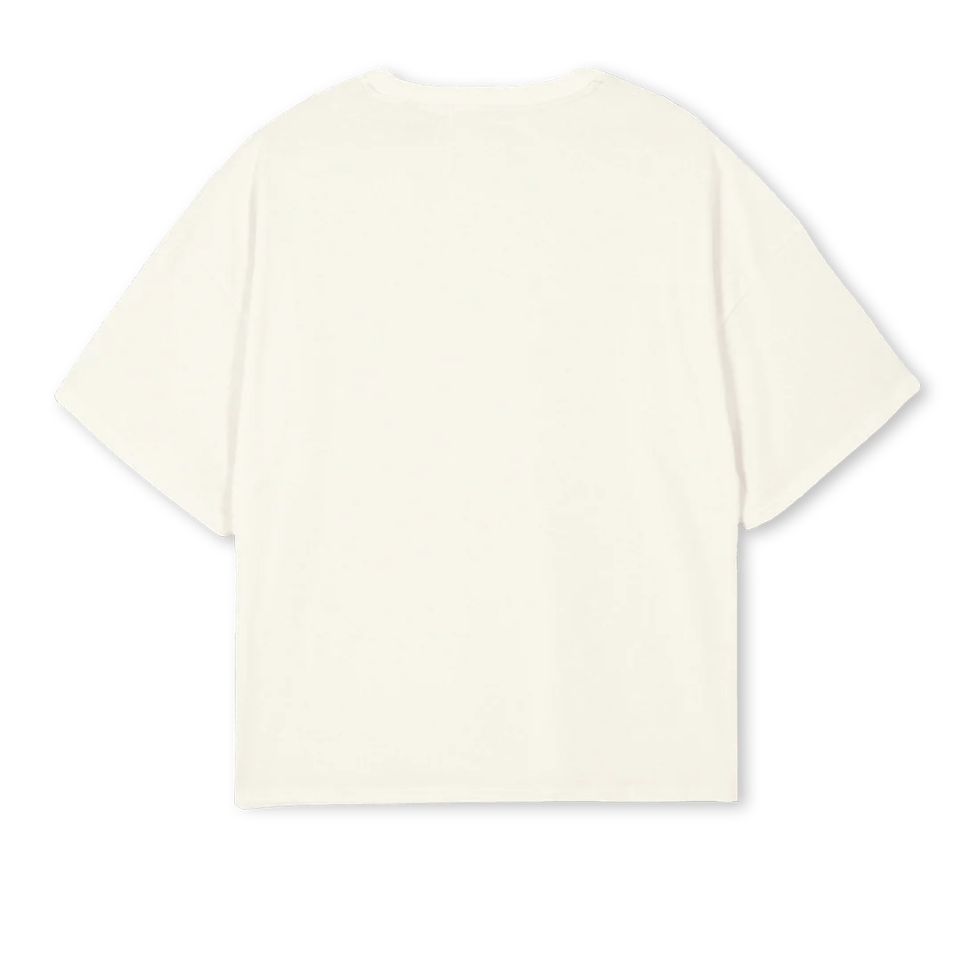 LUVJAM NEIGHBOR Cream Oversized Boxy Tee. - Image 2