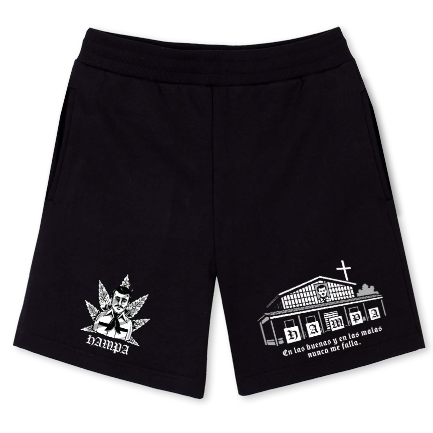 MALVHAMPA Black Relaxed Sweatshorts.