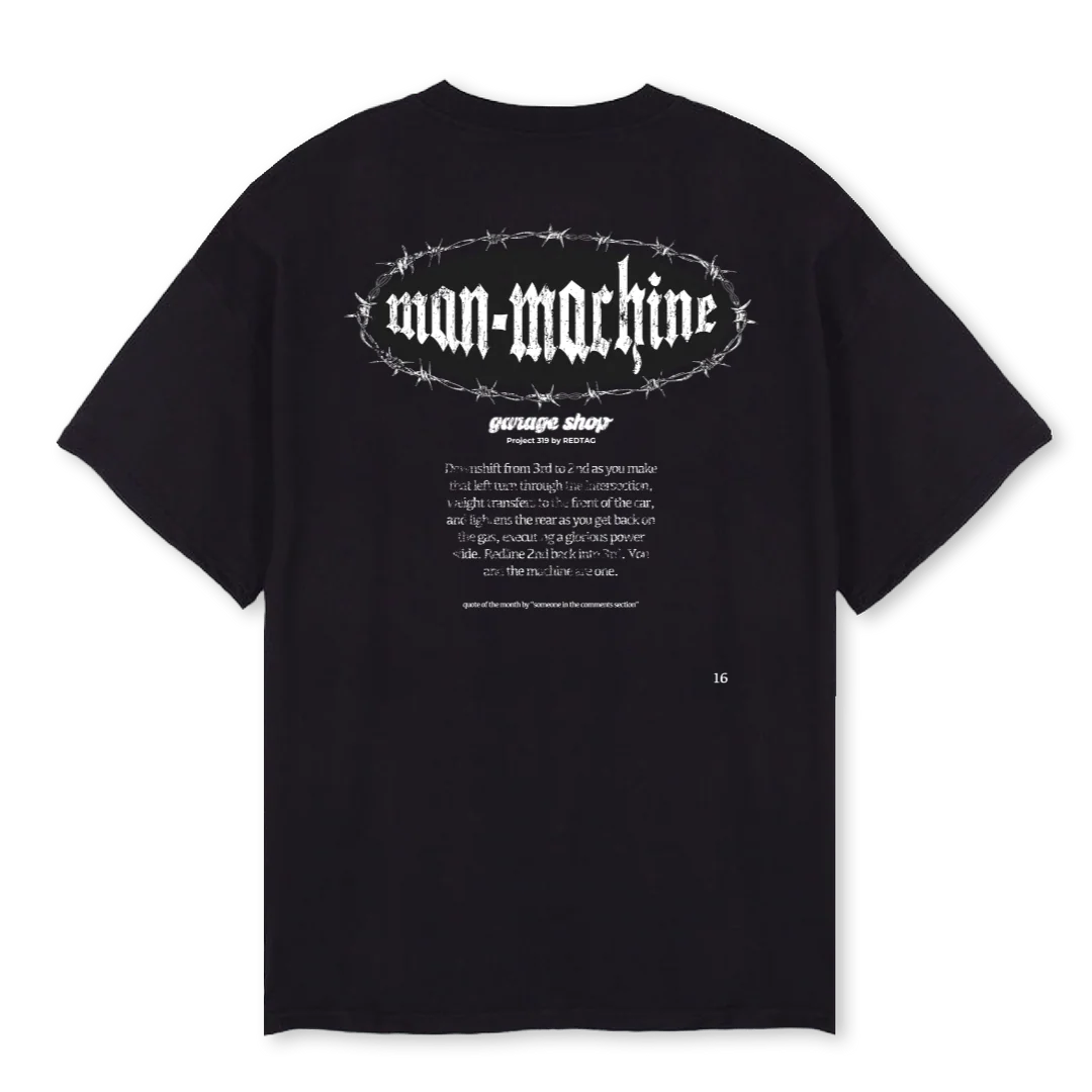 MANMACHINEBLACK Black Oversized Tee. - Image 2