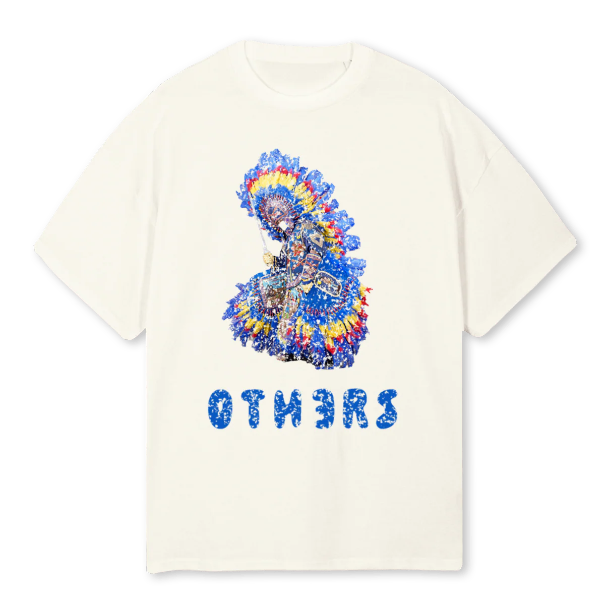 MARDI GRAS CREA Cream Oversized Tee.