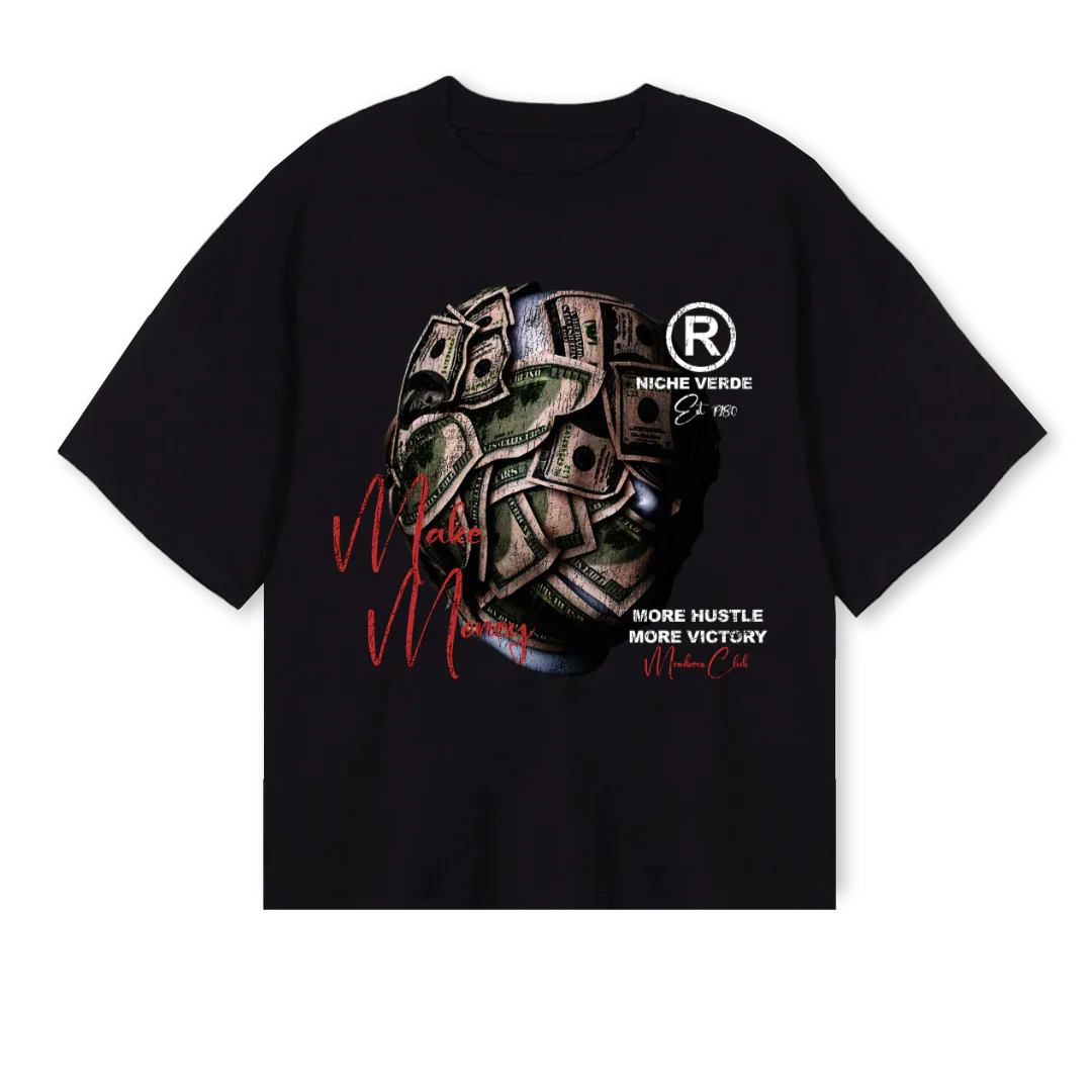 MEMBERS Black Oversized Boxy Tee.