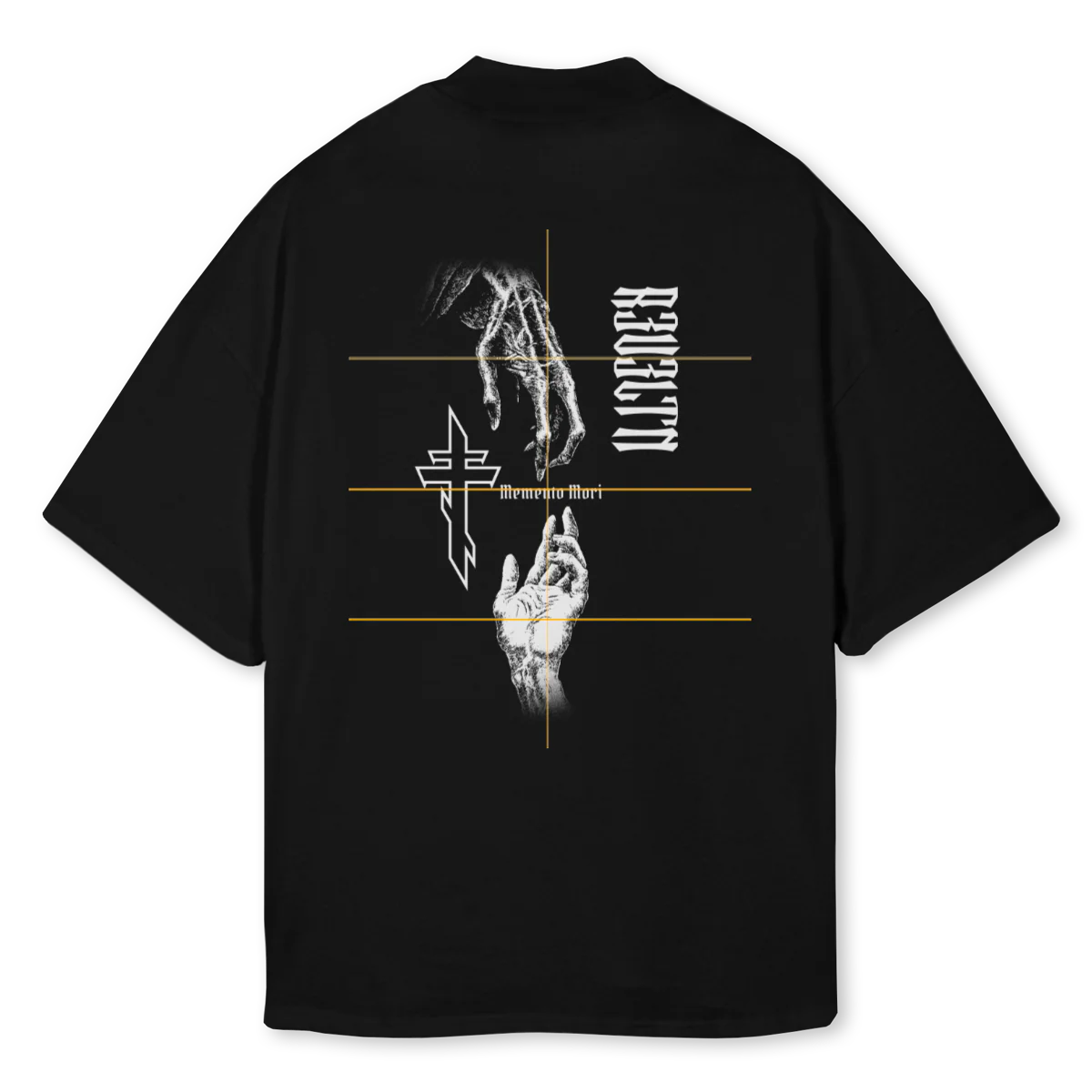 MEMENTO Black Oversized Mock Neck Tee. - Image 2