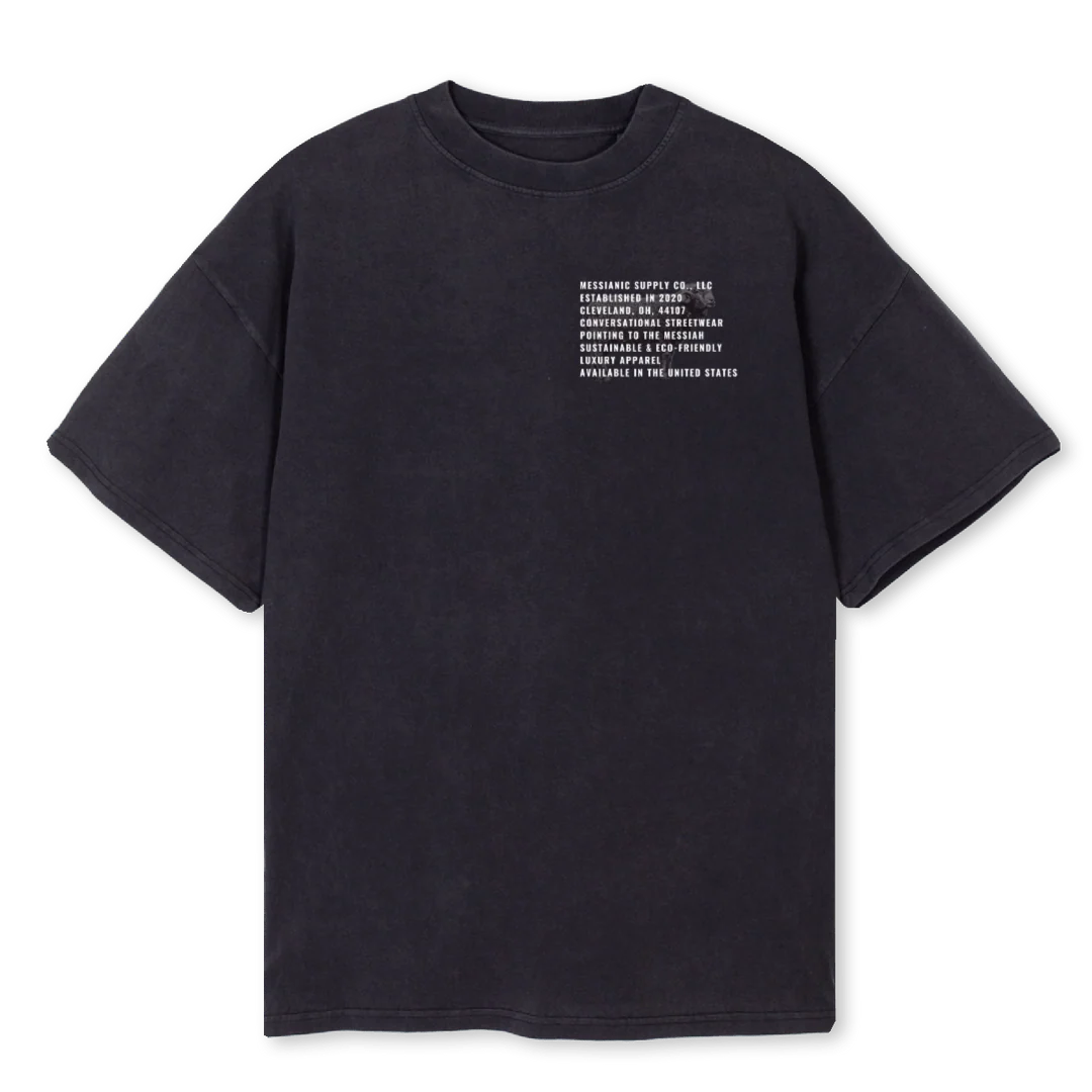MESS SIG RAM L VINTA Vintage Black Oversized Tee.