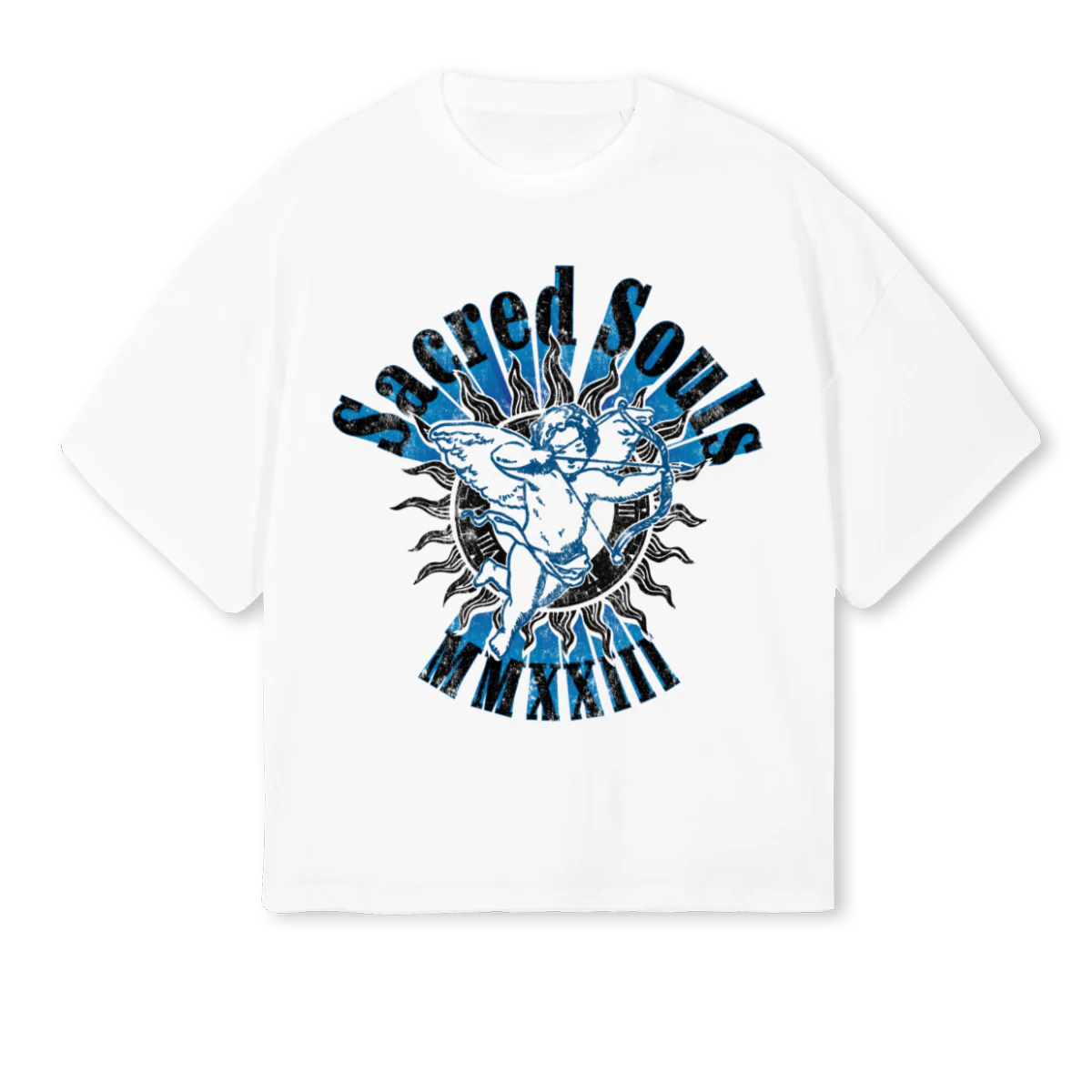 MESSENGER White Oversized Boxy Tee.