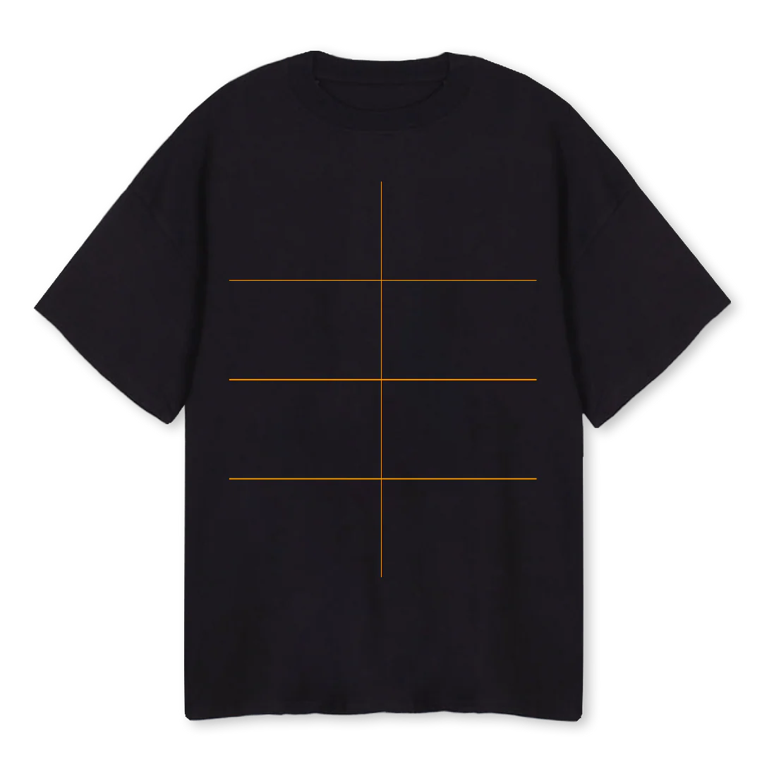 MIDDLE LOGOO Black Oversized Tee.
