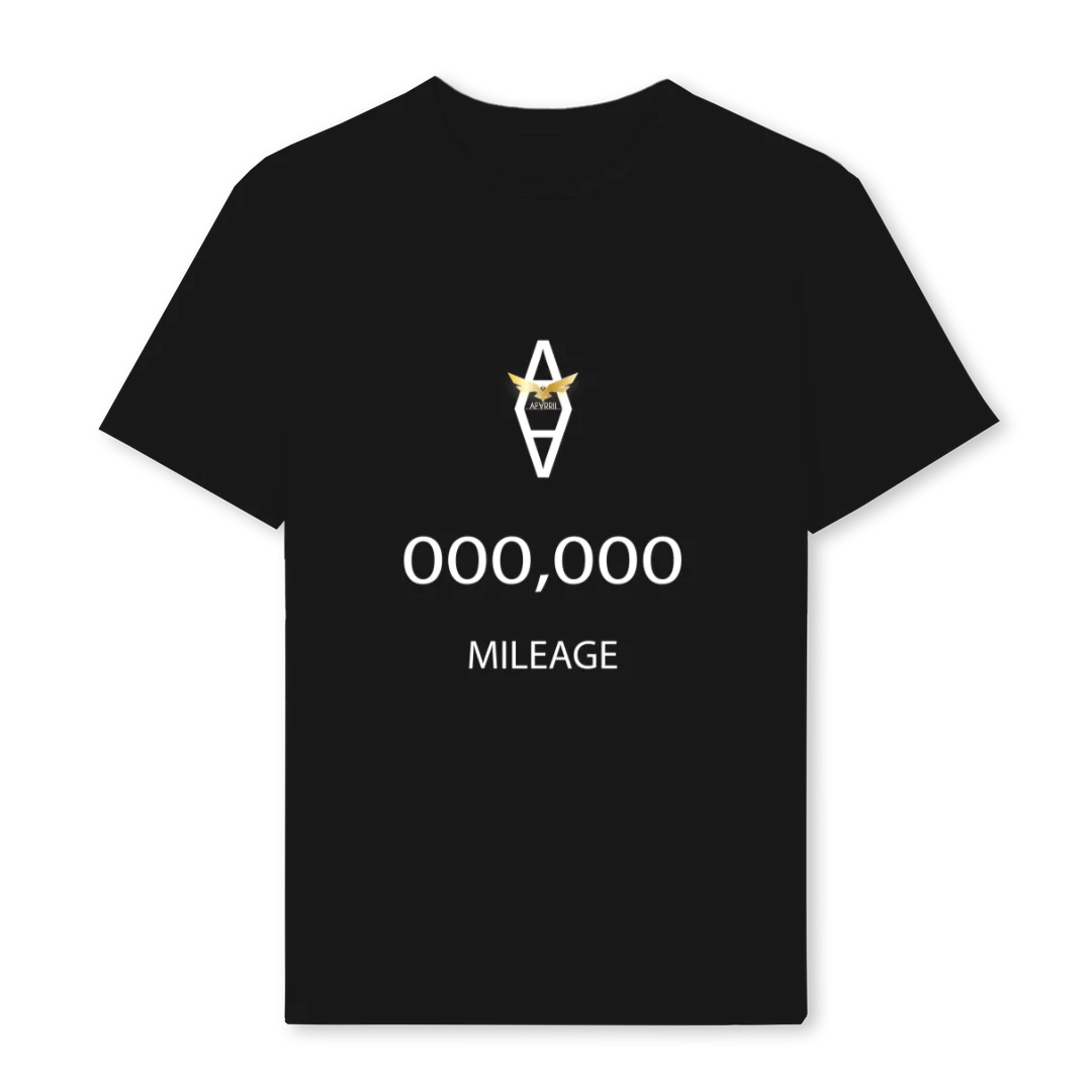 MILEAGE Black Regular Tee.