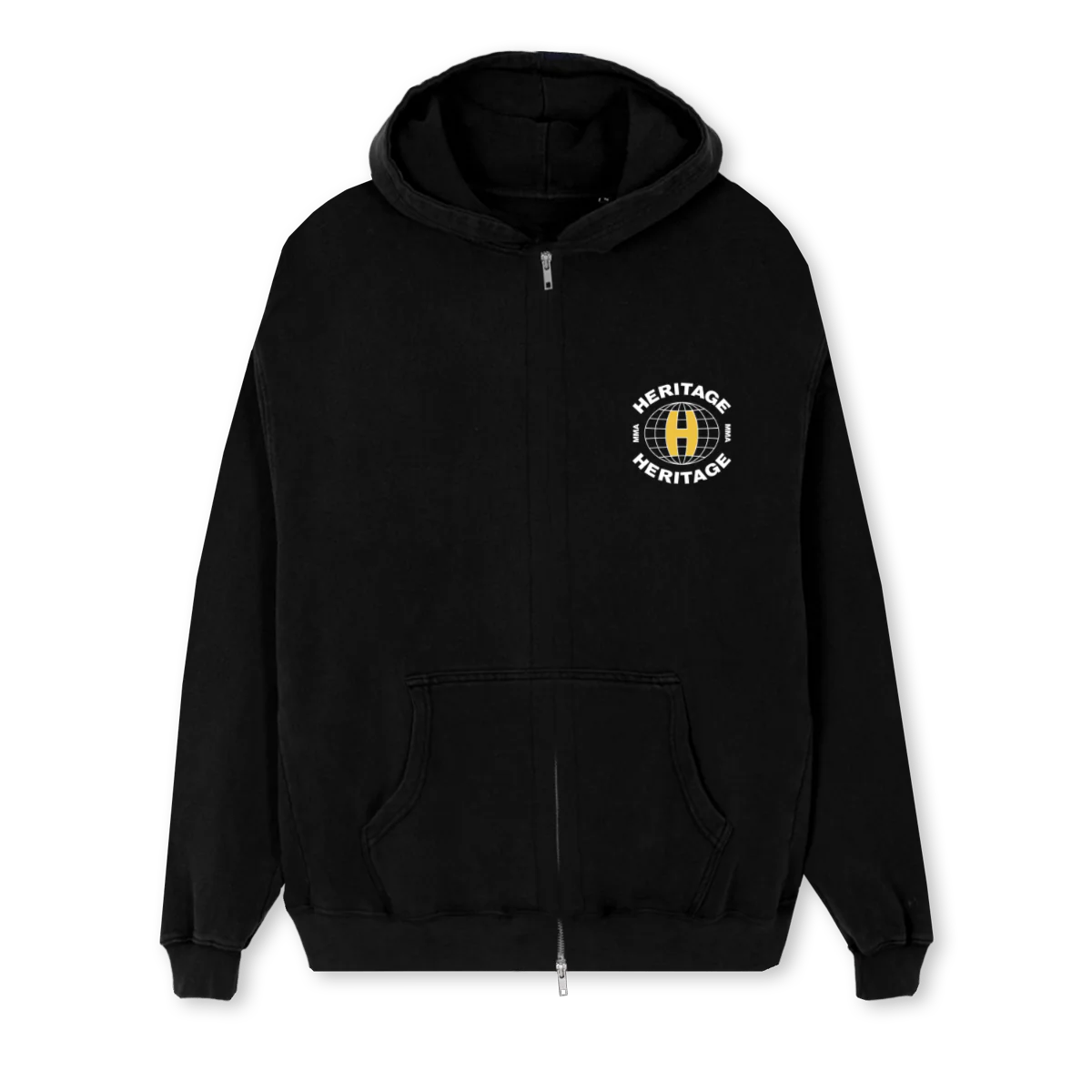 MMAHERITAGEZIPHOODIE Black Regular Zipped Hoodie.