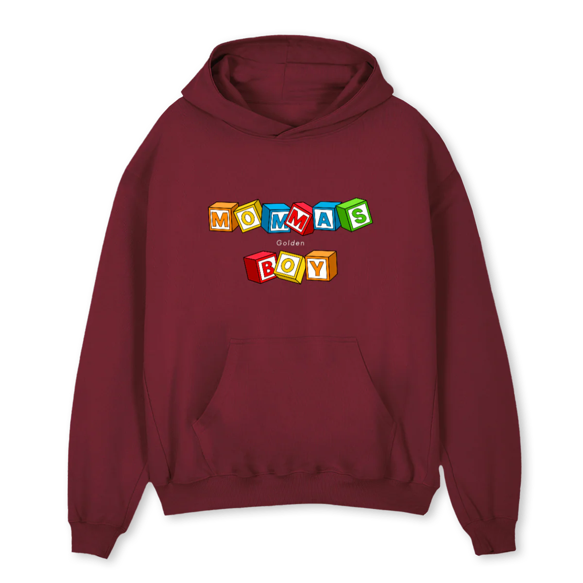 MOMMASGBHOODIE Burgundy Oversized Hoodie.
