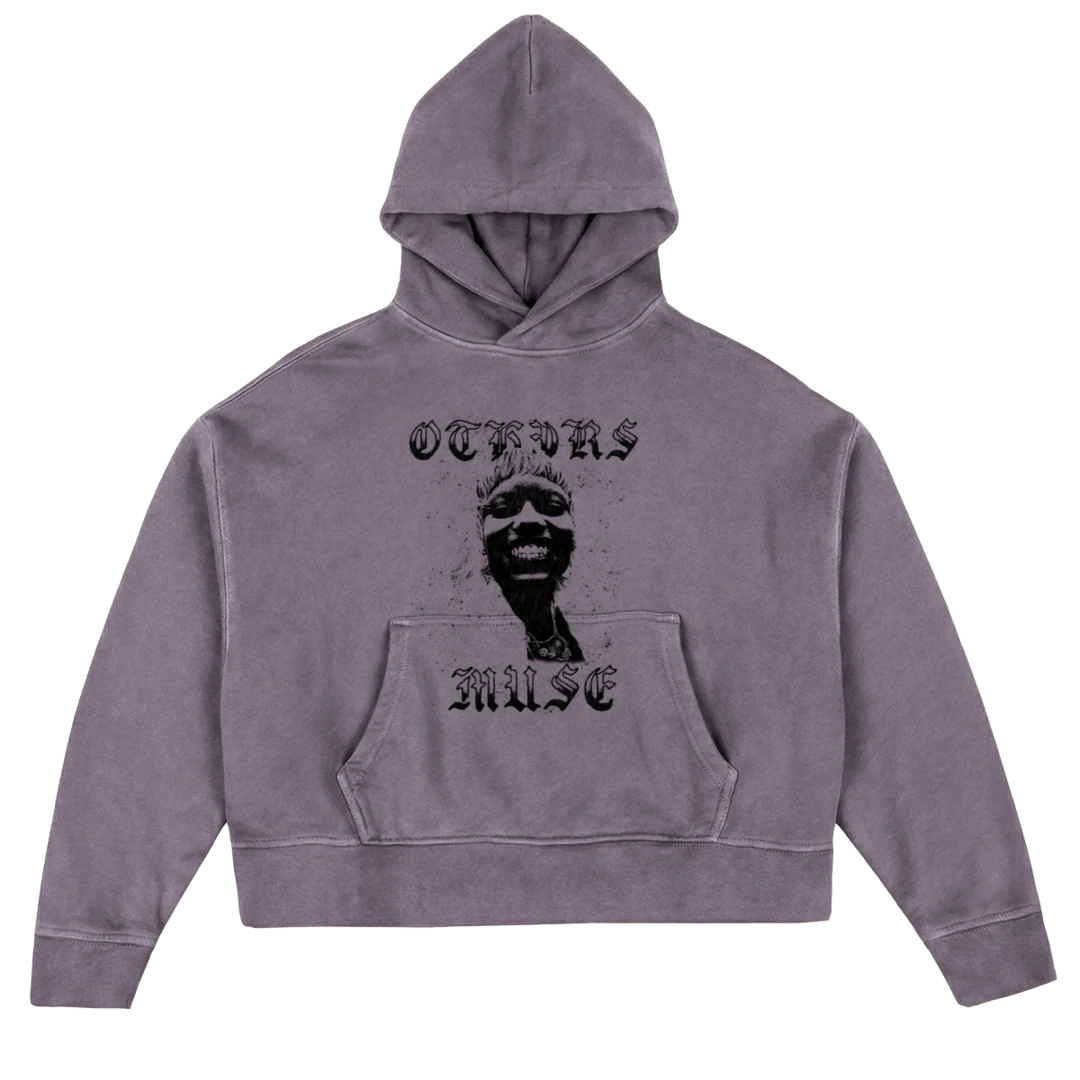 MOMO_1 Pigment Grey Oversized Boxy Hoodie.