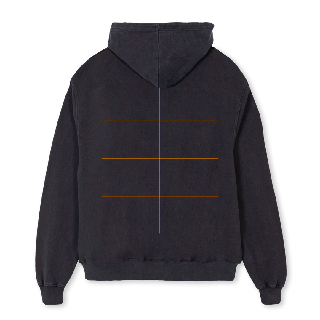 MONTE CARLO ZIP Vintage Black Oversized Zipped Hoodie. - Image 2