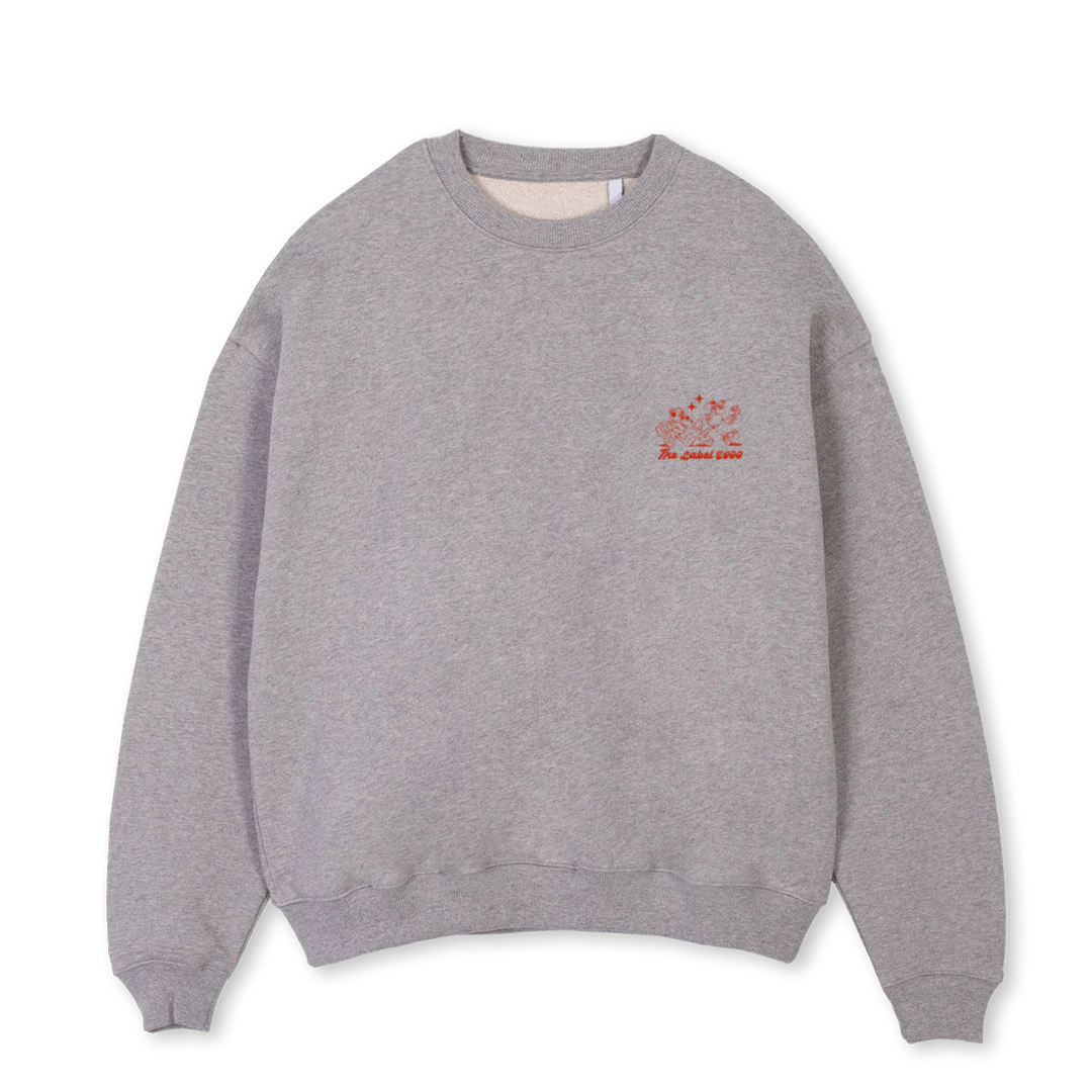 MOUSEGREY Grey Marl Oversized Crewneck Sweater.