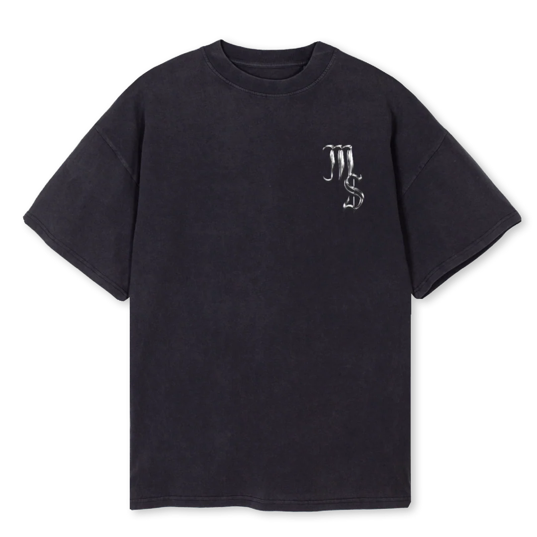 MSV Vintage Black Oversized Tee.
