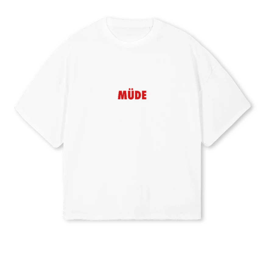 MUDE White Oversized Boxy Tee.