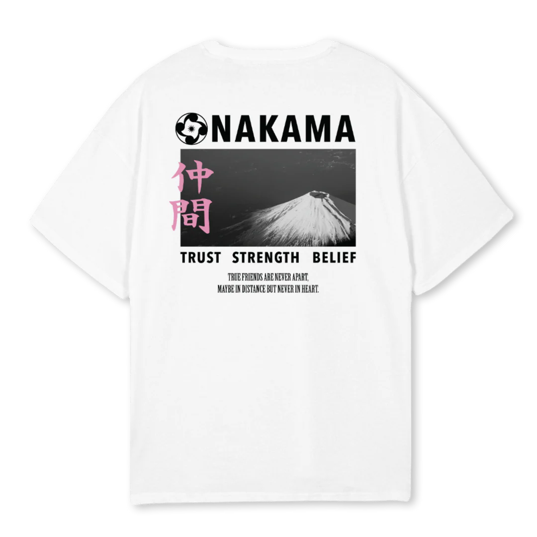 NAKAMA X MT FUJI White Oversized Tee.
