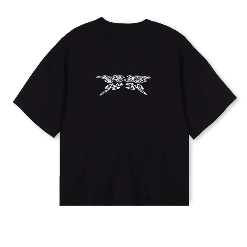 NBNNBOXYDEF Black Oversized Boxy Tee.