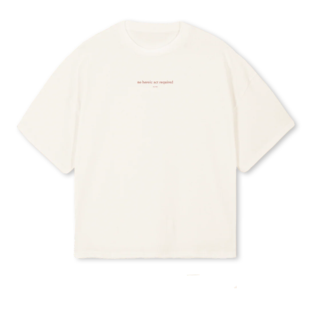 NEAR NO HEROIC ACT Vintage White Oversized Boxy Tee.