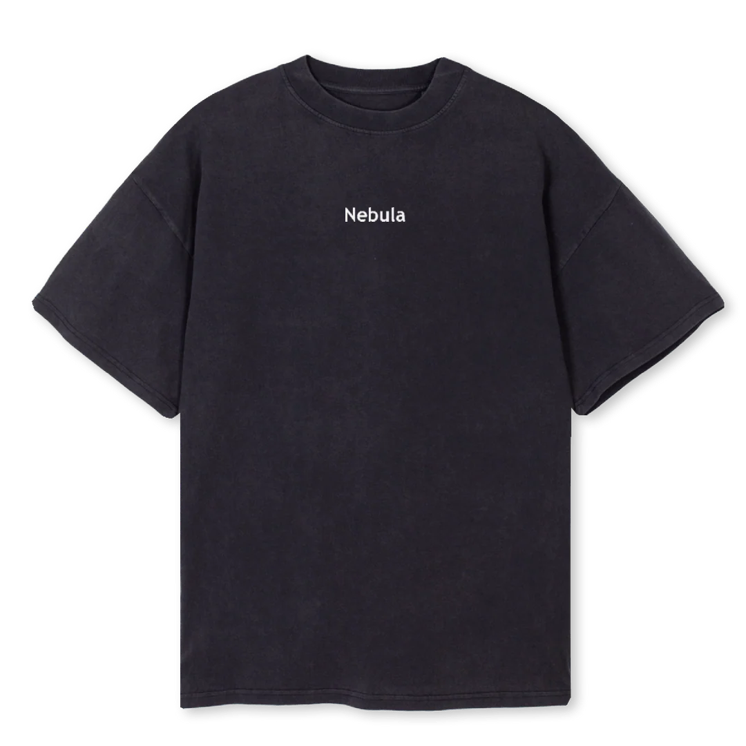 NEBULATEE Vintage Black Oversized Tee.