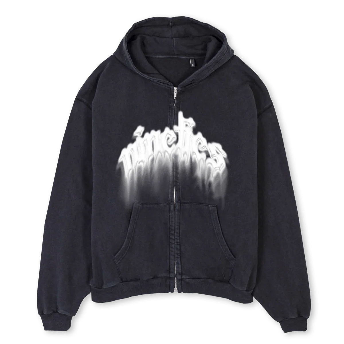 NEUERZIPPER Vintage Black Oversized Zipped Hoodie.