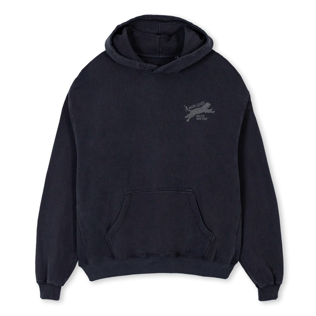 AMLMELTEDTIGER_VBG Vintage Black Oversized Hoodie