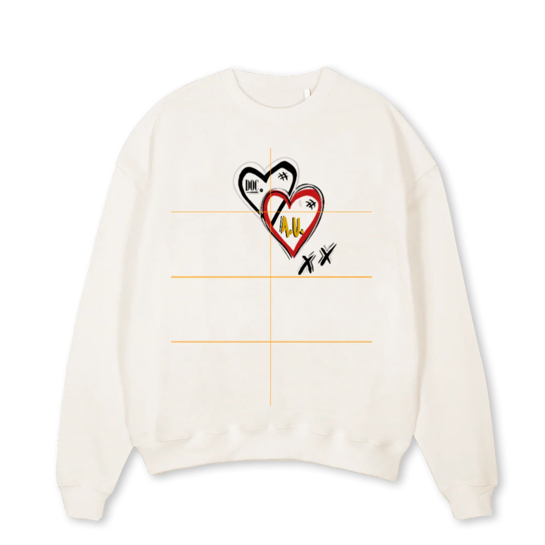 NLCREWWHITE Vintage White Oversized Crewneck Sweater.