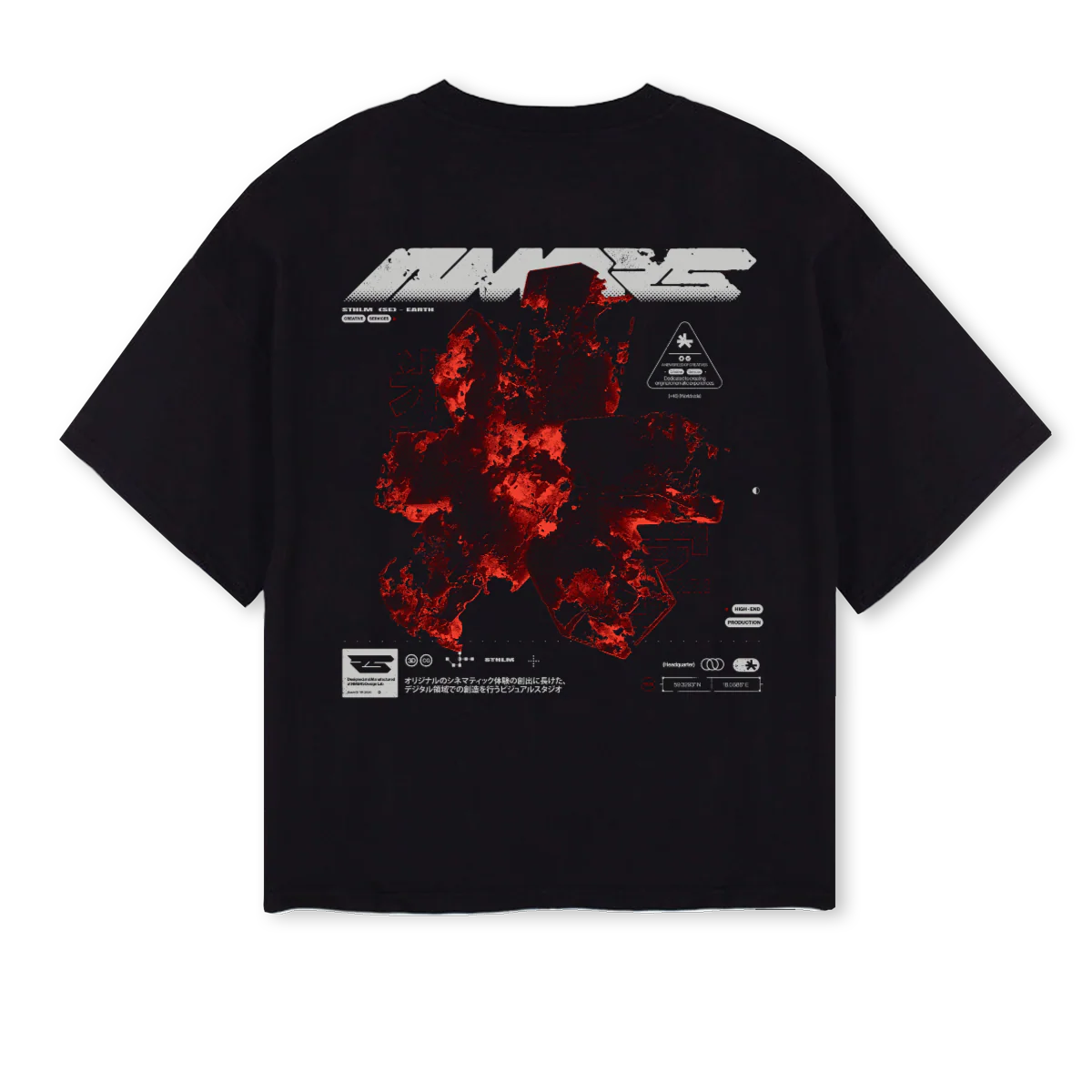 NMBRSOVRSBOXYTEERED Black Oversized Boxy Tee. - Image 2