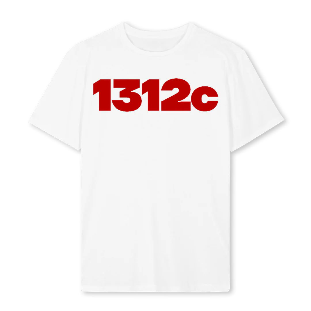 NO NAME RED White Regular Tee.