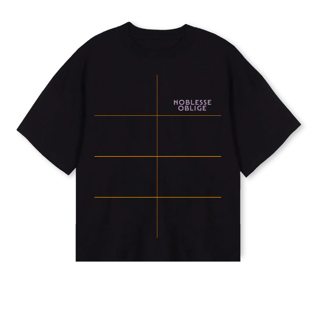 NOBLESSE_1  Black Oversized Boxy Tee.
