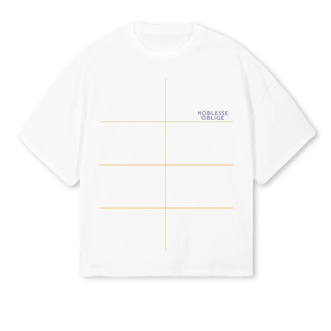 NOBLIGEWHPURTIMEISM White Oversized Boxy Tee.