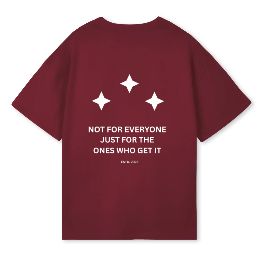 NOTFOREVERYONE Burgundy Oversized Tee. - Image 2