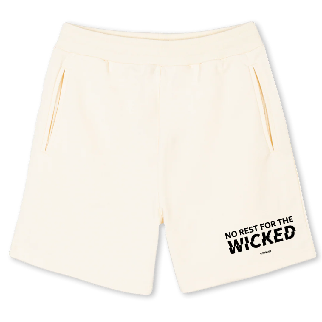 NRFTWNINE Cream Sweatshorts.