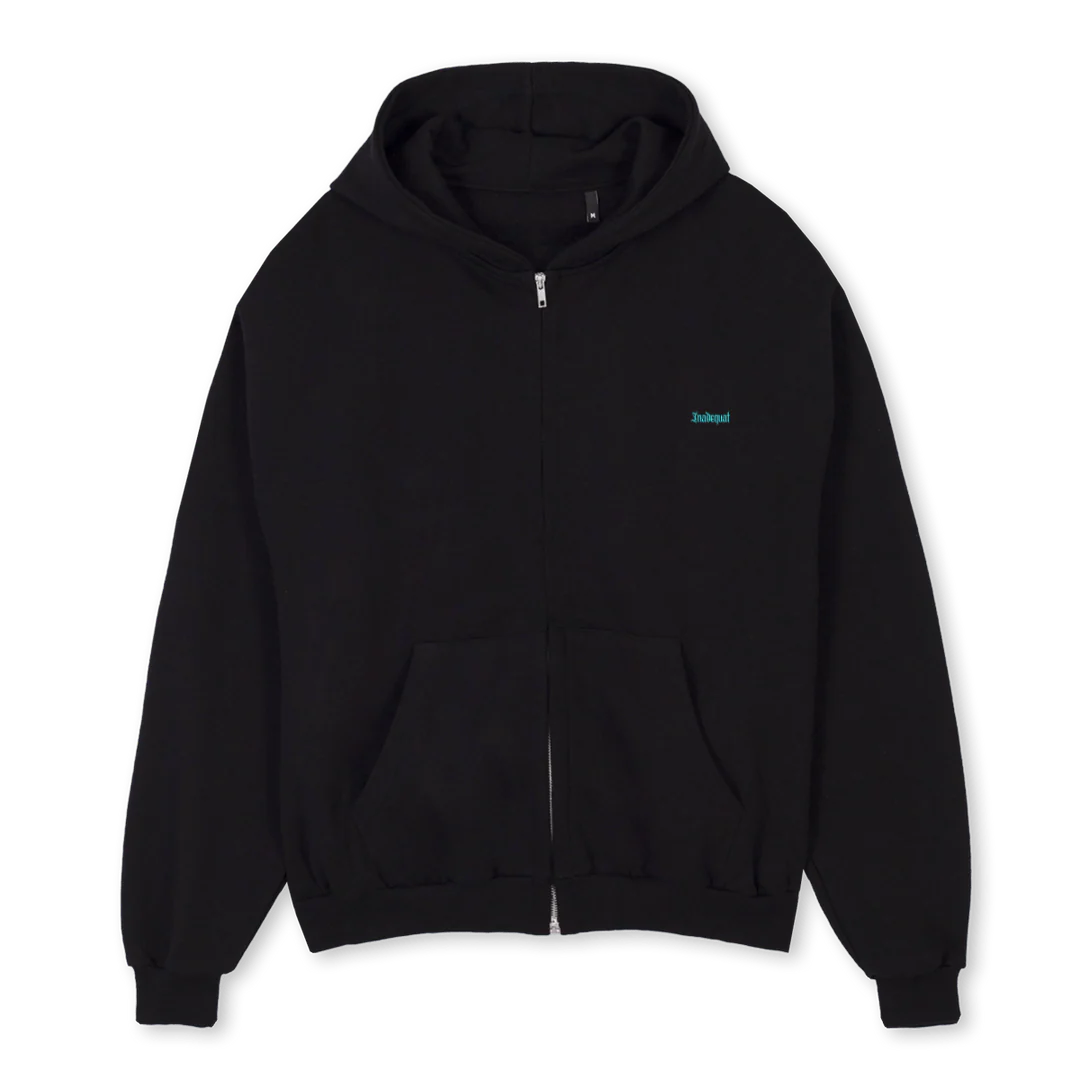 NTFRHOODIEFINAL Black Oversized Zipped Hoodie.