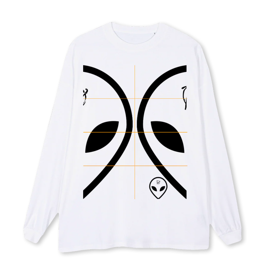 NTFROMEARTH White Oversized LS Tee.