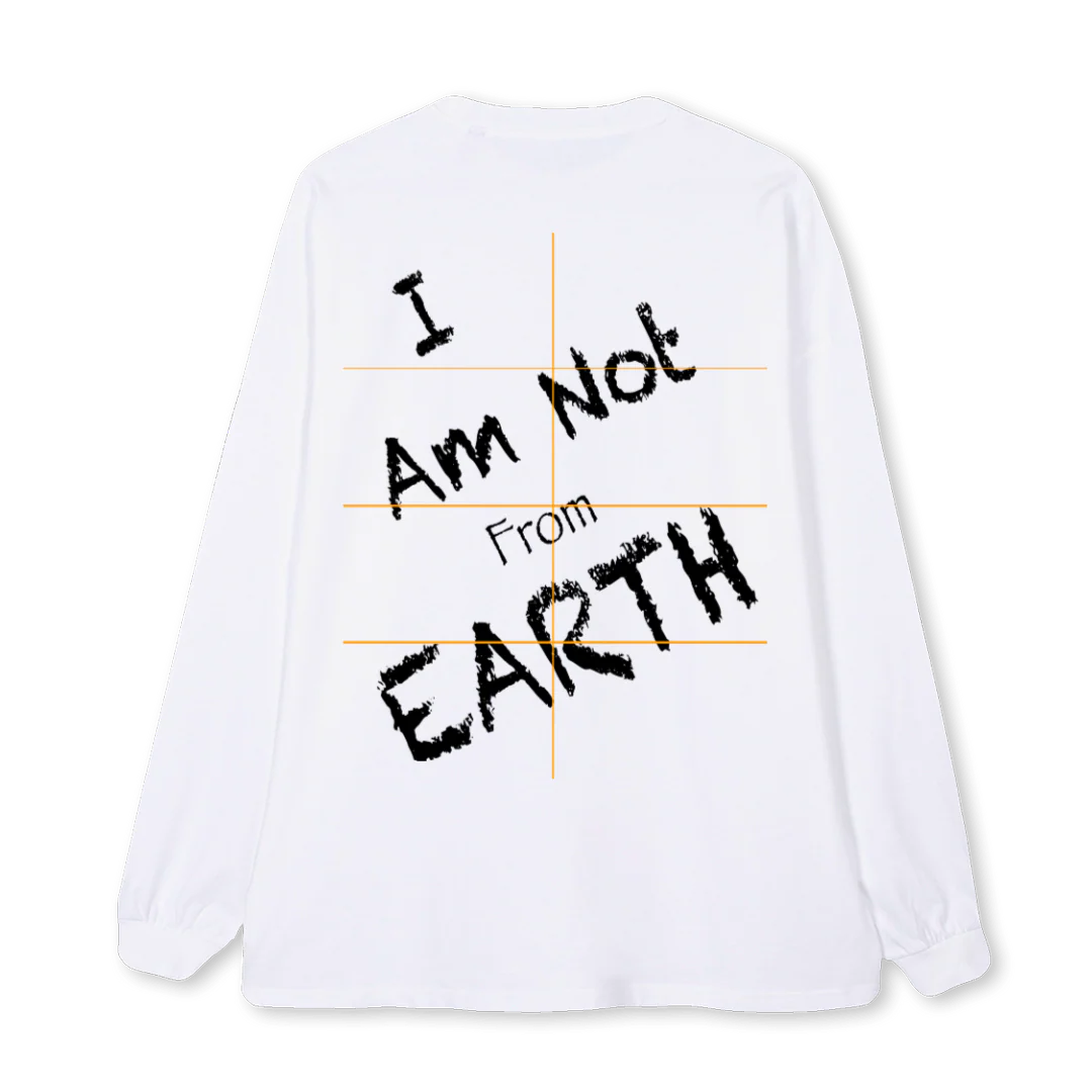 NTFROMEARTH White Oversized LS Tee. - Image 2