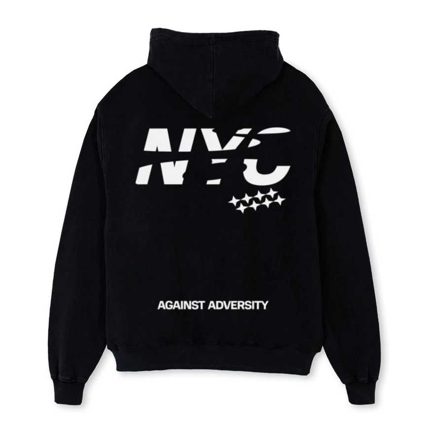 NYCNEW Black Oversized Zipped Hoodie. - Image 2