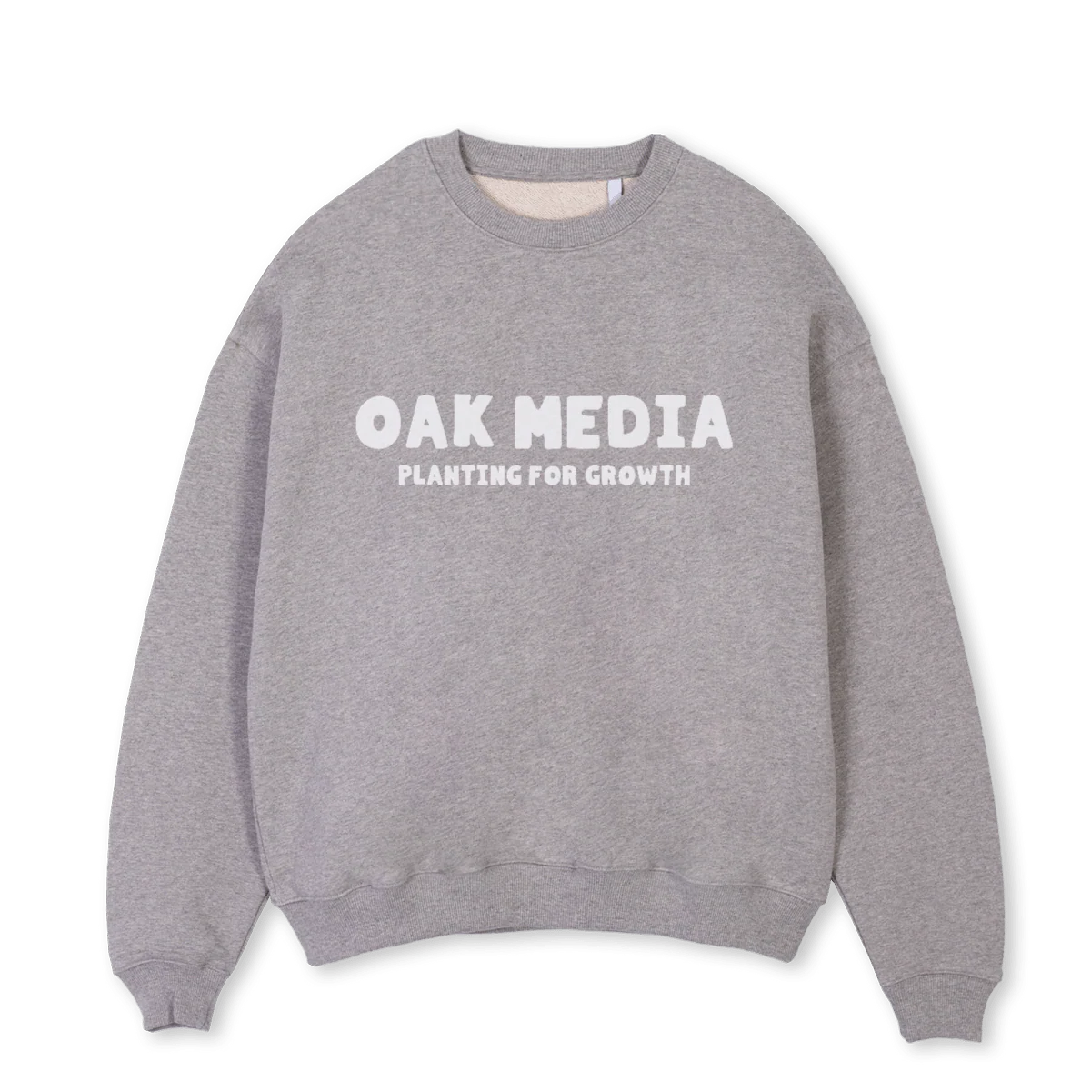 OAKCREW Grey Marl Oversized Crewneck Sweater.