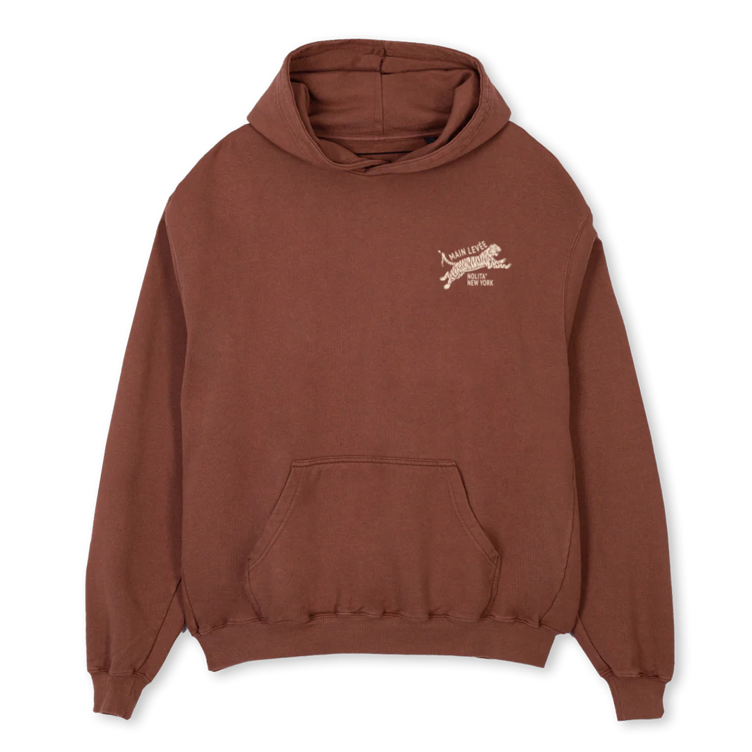 AMLCHINATOWNTIGER_CVB Vintage Brown Oversized Hoodie
