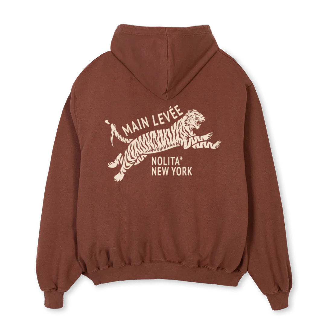 AMLCHINATOWNTIGER_CVB Vintage Brown Oversized Hoodie - Image 2