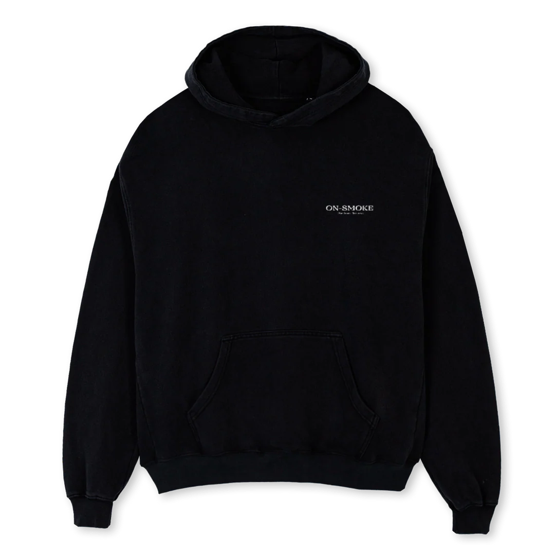 ON SMOKE VONE Black Oversized Hoodie.