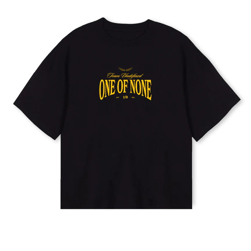ONEOFNONEYELLOW Black Oversized Boxy Tee.
